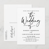 Black Hand Letted Calligraphy Boho Wedding Einladungspostkarte (Vorne/Hinten)