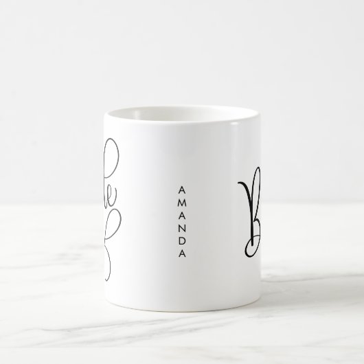 Black Hand Letted Script Bride personalisierte Mug Kaffeetasse (Mittel)