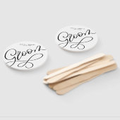 Black Hand Letted Script Groom Wedding Fan Fächer (Non-assembled)