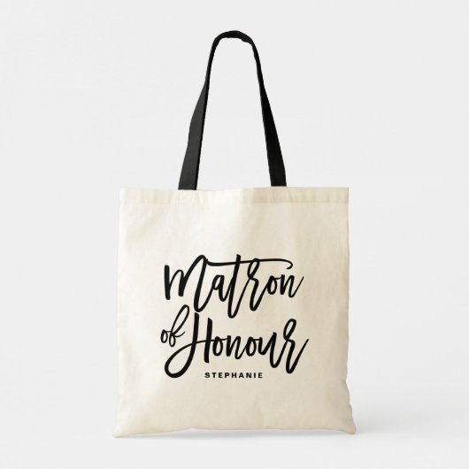 Black Hand Letter Matron of Honour Tote Bag Tragetasche (Rückseite)