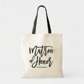 Black Hand Letter Matron of Honour Tote Bag Tragetasche (Vorne)