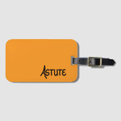 Black Hand lettered complimentary word Astute Gepäckanhänger (Vorderseite (Horizontal))