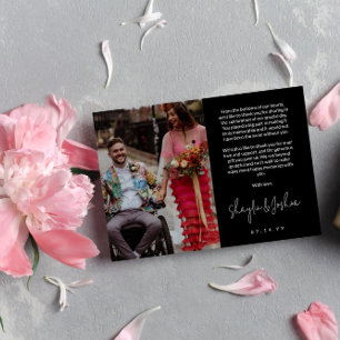 Black Hand-Writing Script Foto Hochzeit Vielen Dan Dankeskarte