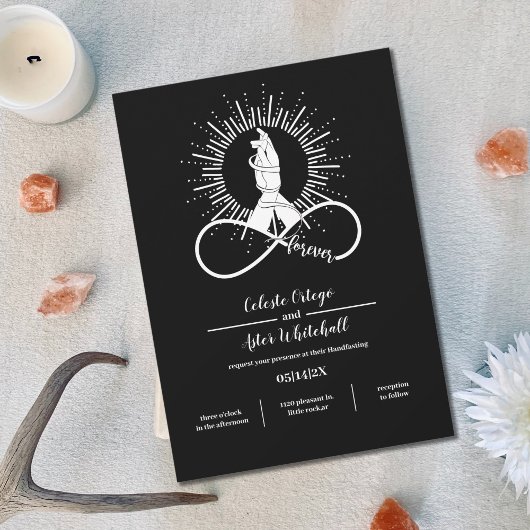 Black Handfast Forever Hände Wiccan Gewerkschaft Einladung