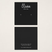 BLACK Handgeschriebene Skriptsteckerkarte Earring (Vorne & Hinten)