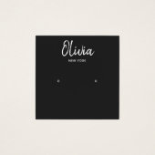 BLACK Handgeschriebene Skriptsteckerkarte Earring (Vorderseite)