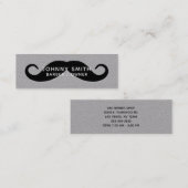 Black Handlebar Mustache Barber Mini Visitenkarte (Vorne/Hinten)