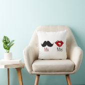 Black Handlebar Mustache Mr. und Mrs. Kissen (Stuhl )