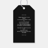 Black Handmade  Bouquet Floral Wreath Business Geschenkanhänger (Rückseite)