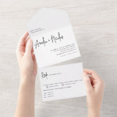 Black Handwriting Modern Typografy Wedding All In One Einladung (Abreißtisch)