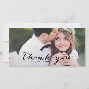 Black Handwriting Script Wedding Danke Foto