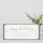 Black Happy Birthday Geschenkgutschein Karte (Stehend Vorderseite)
