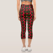 Black Happy Face Capri Leggings (Rückseite)