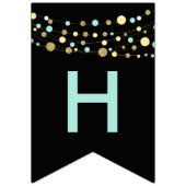 Black Happy Geburtstag bunte Fahnen, Lichter Glitz Wimpelkette (Zweite Fahne)