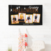 Black Happy Halloween 4 Foto Collage Spiders Banner (Insitu)