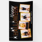 Black Happy Halloween 4 Foto Collage Spiders Banner (Vertikal)