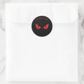 Black Happy Halloween Beängstigend Staring Red Eye Runder Aufkleber (Tasche)