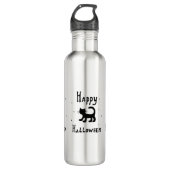 Black Happy Halloween Horror spukhaft Edelstahlflasche (Vorderseite)