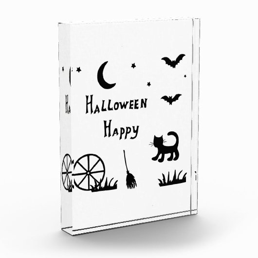 Black Happy Halloween Horror spukhaft Fotoblock (Links)
