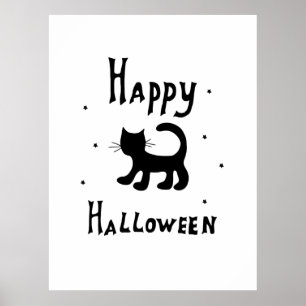 Black Happy Halloween Horror spukhaft Poster