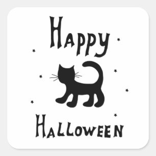 Black Happy Halloween Horror spukhaft Quadratischer Aufkleber
