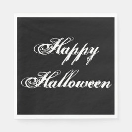 Black Happy Halloween Paper Napkin Serviette