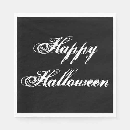 Black Happy Halloween Paper Napkin Serviette (Vorderseite)
