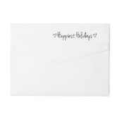 Black Happy Holidays Address Labels (Rückseite)