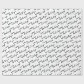 Black Happy Holidays Wortart Muster auf Weiß Geschenkpapier (Flach)
