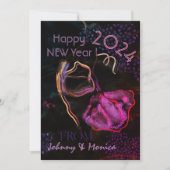 Black Happy NEW Year Feiertagskarte (Vorderseite)
