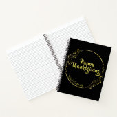 Black Happy Thanksgiving Family Spiral Notebook Notizblock (Innenseite)