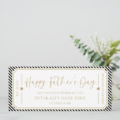 Black Happy Vatertag Gutscheinkarte Einladung (Stehend Vorderseite)