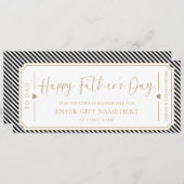 Black Happy Vatertag Gutscheinkarte Einladung (Vorne/Hinten)