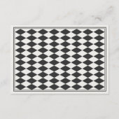 Black Harlequin Checkered Bridal Registry Begleitkarte (Rückseite)