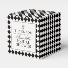 Black Harlequin Checkered Bridal Shower Geschenkschachtel