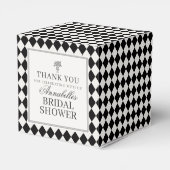 Black Harlequin Checkered Bridal Shower Geschenkschachtel (Rückseite)