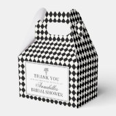 Black Harlequin Checkered Bridal Shower Geschenkschachtel (Rückseite)