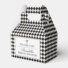 Black Harlequin Checkered Bridal Shower Geschenkschachtel