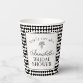 Black Harlequin Checkered Bridal Shower Pappbecher (Rückseite)