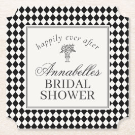 Black Harlequin Checkered Bridal Shower Untersetzer