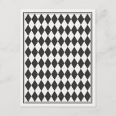 Black Harlequin Checkered Finer Details Wedding Begleitkarte (Rückseite)
