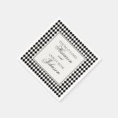 Black Harlequin Checkered Wedding Serviette (Ecke)