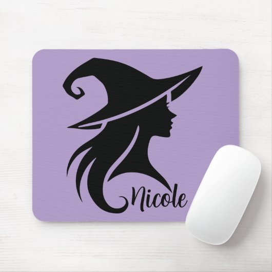 Black Hat Hexe Wiccan Hexen Halloween Mousepad (Mit Mouse)