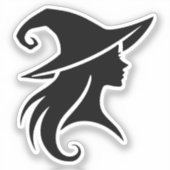 Black Hat Hexe Wiccan Hexen Halloween-Party Aufkleber (Vorderseite)