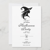 Black Hat Hexe Wiccan Hexen Halloween-Party Einladung (Vorderseite)