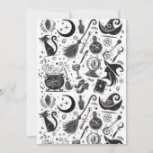 Black Hat Hexe Wiccan Hexen Halloween-Party Einladung (Rückseite)