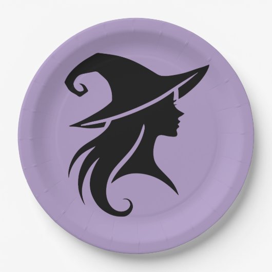 Black Hat Hexe Wiccan Hexen Halloween-Party Pappteller (Vorderseite)