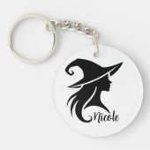 Black Hat Hexe Wiccan Hexen Halloween Schlüsselanhänger (Vorderseite)