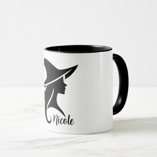 Black Hat Hexe Wiccan Hexen Halloween Tasse (VorderseiteRechts)