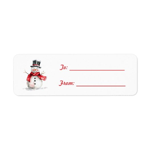 Black Hat Red Scarf Snowman Christmas (Vorne)
